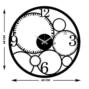 Orologio da Parete Cerchi 11, Nero, Metallo, 45x0,15x45 cm, EPIKASA