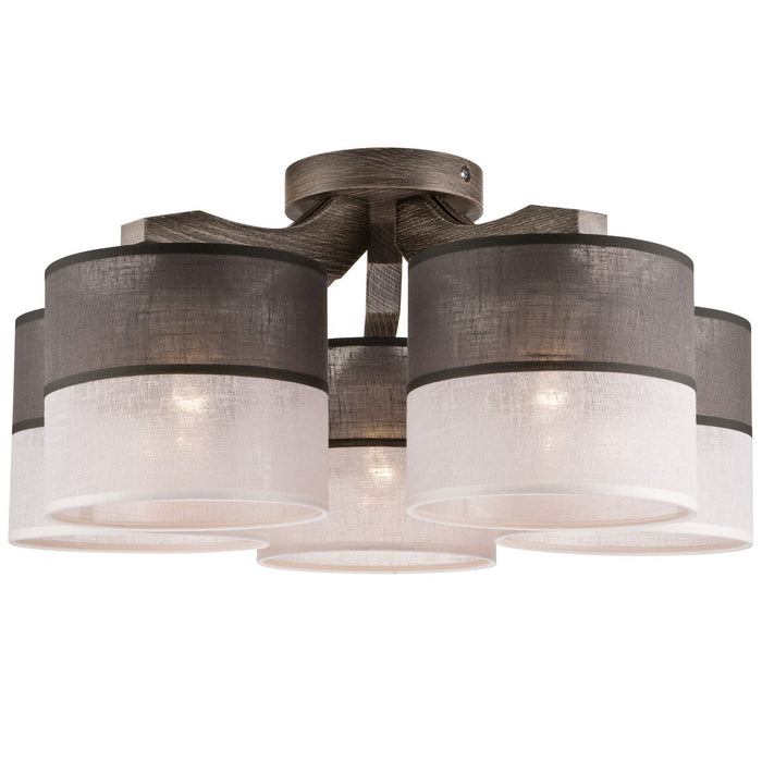 Lampada a Soffitto Andrea, Grigio, Legno, 23x43x43 cm, EPIKASA