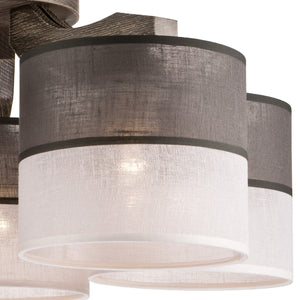 Lampada a Soffitto Andrea, Grigio, Legno, 23x43x43 cm, EPIKASA