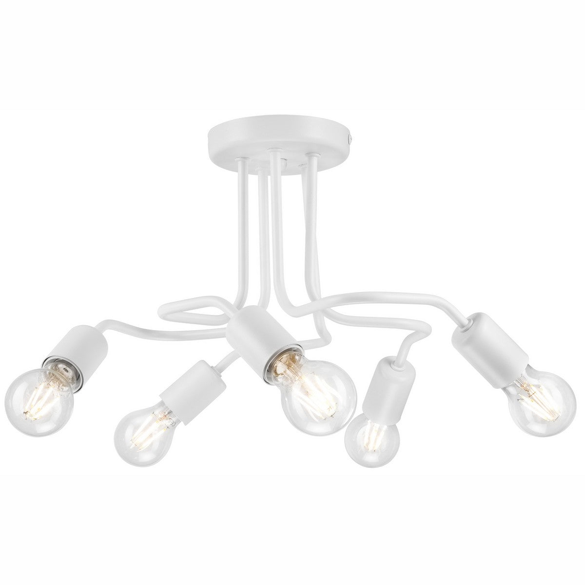 Lampada a Soffitto Charlie, Bianco, Metallo, 26x44x40 cm, EPIKASA