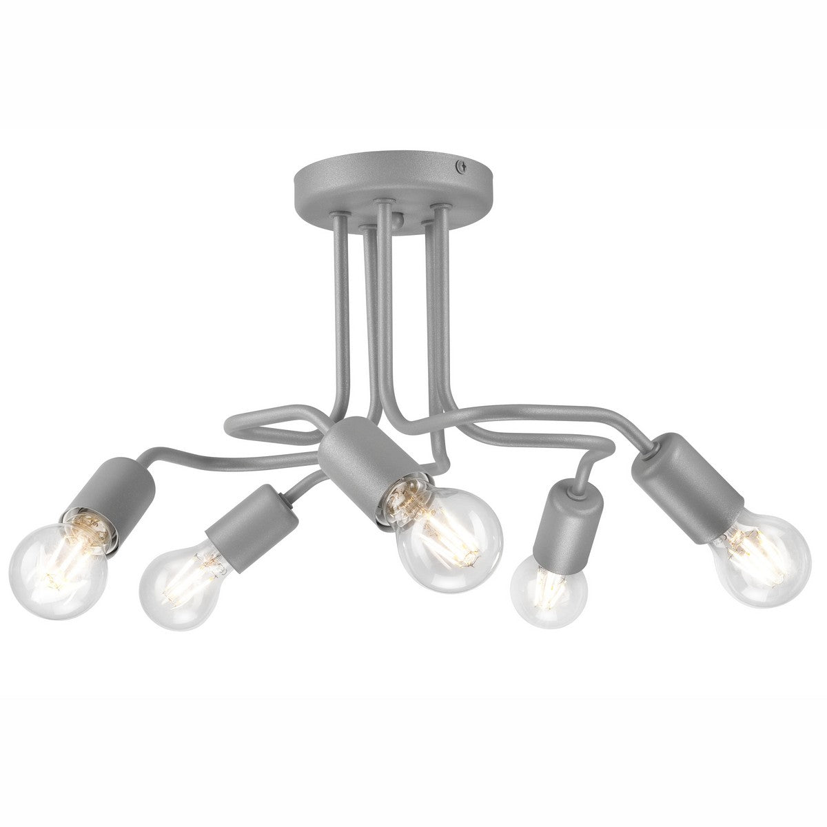 Lampada a Soffitto Charlie, Argento, Metallo, 26x44x40 cm, EPIKASA