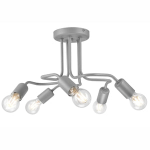 Lampada a Soffitto Charlie, Argento, Metallo, 26x44x40 cm, EPIKASA