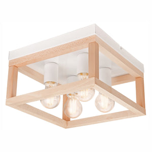 Lampada a Soffitto Villy, Marrone, Metallo, 17x30x30 cm, EPIKASA