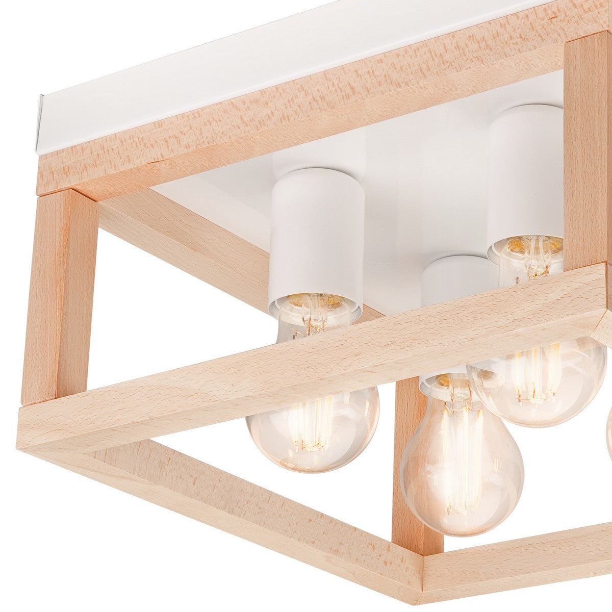 Lampada a Soffitto Villy, Marrone, Metallo, 17x30x30 cm, EPIKASA