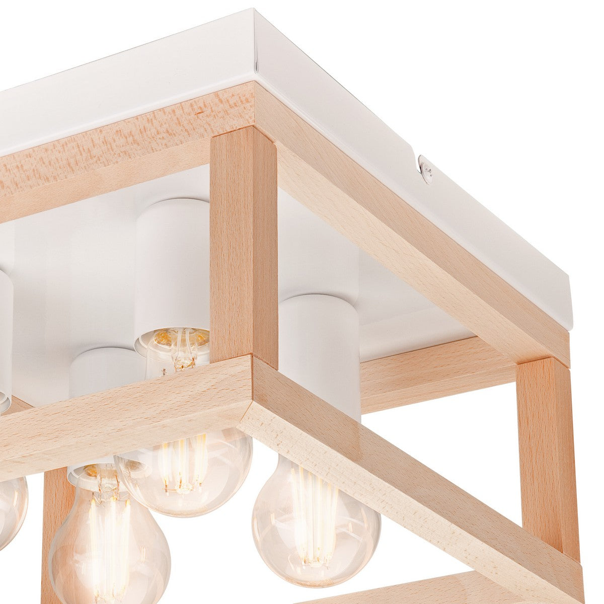 Lampada a Soffitto Villy, Marrone, Metallo, 17x30x30 cm, EPIKASA