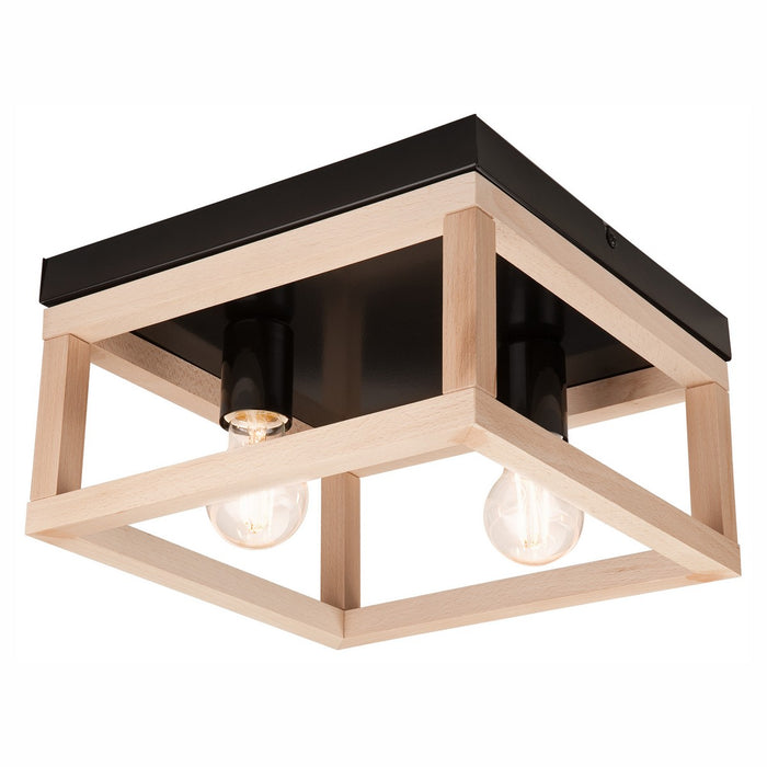 Lampada a Soffitto Villy, Marrone, Metallo, 16,5x30x30 cm, EPIKASA