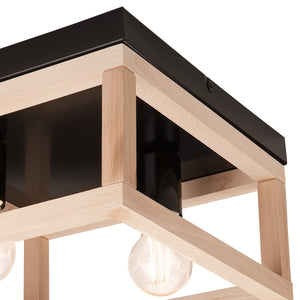 Lampada a Soffitto Villy, Marrone, Metallo, 16,5x30x30 cm, EPIKASA