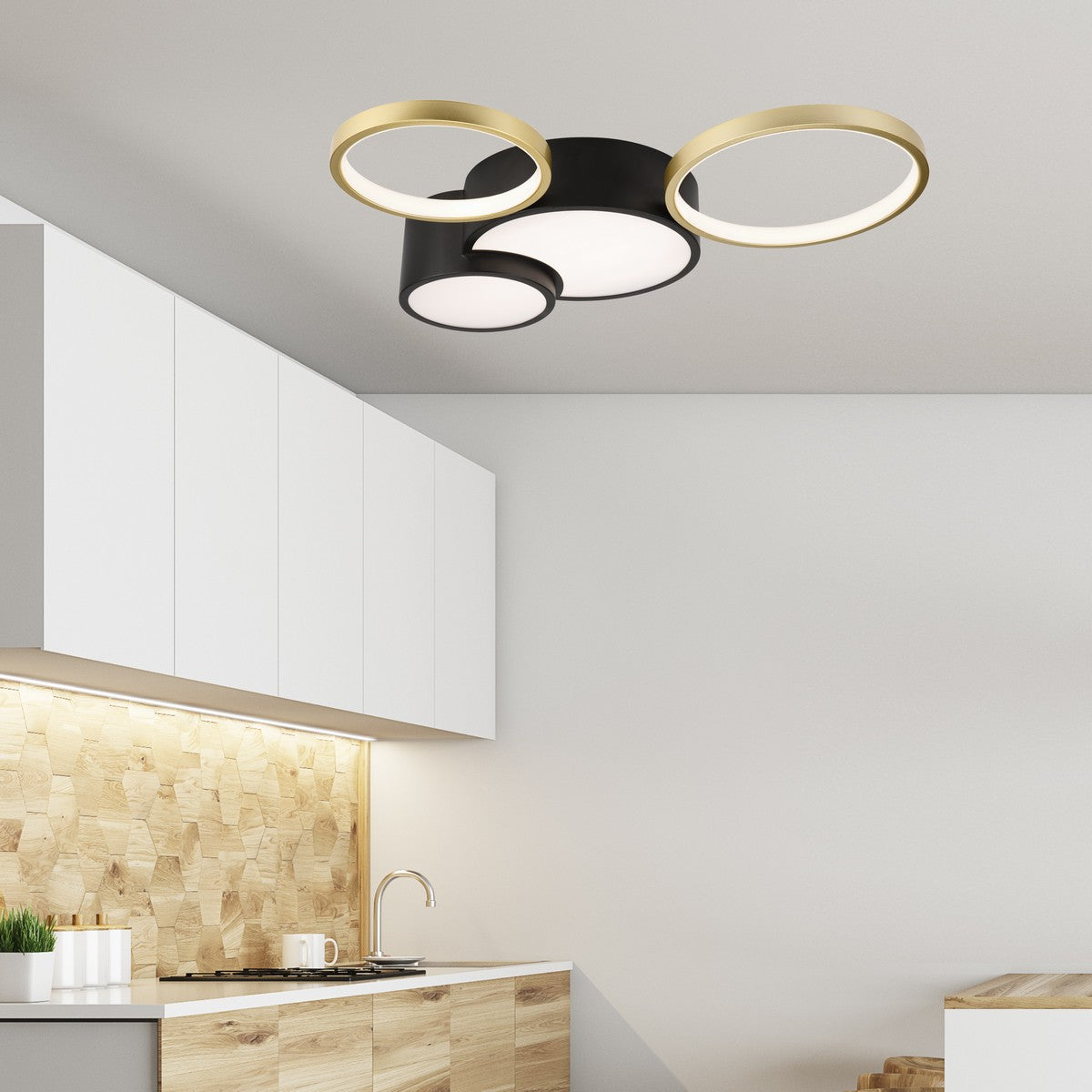 Lampada a Soffitto Alize, Nero, Metallo, 9,5x60x60 cm, EPIKASA