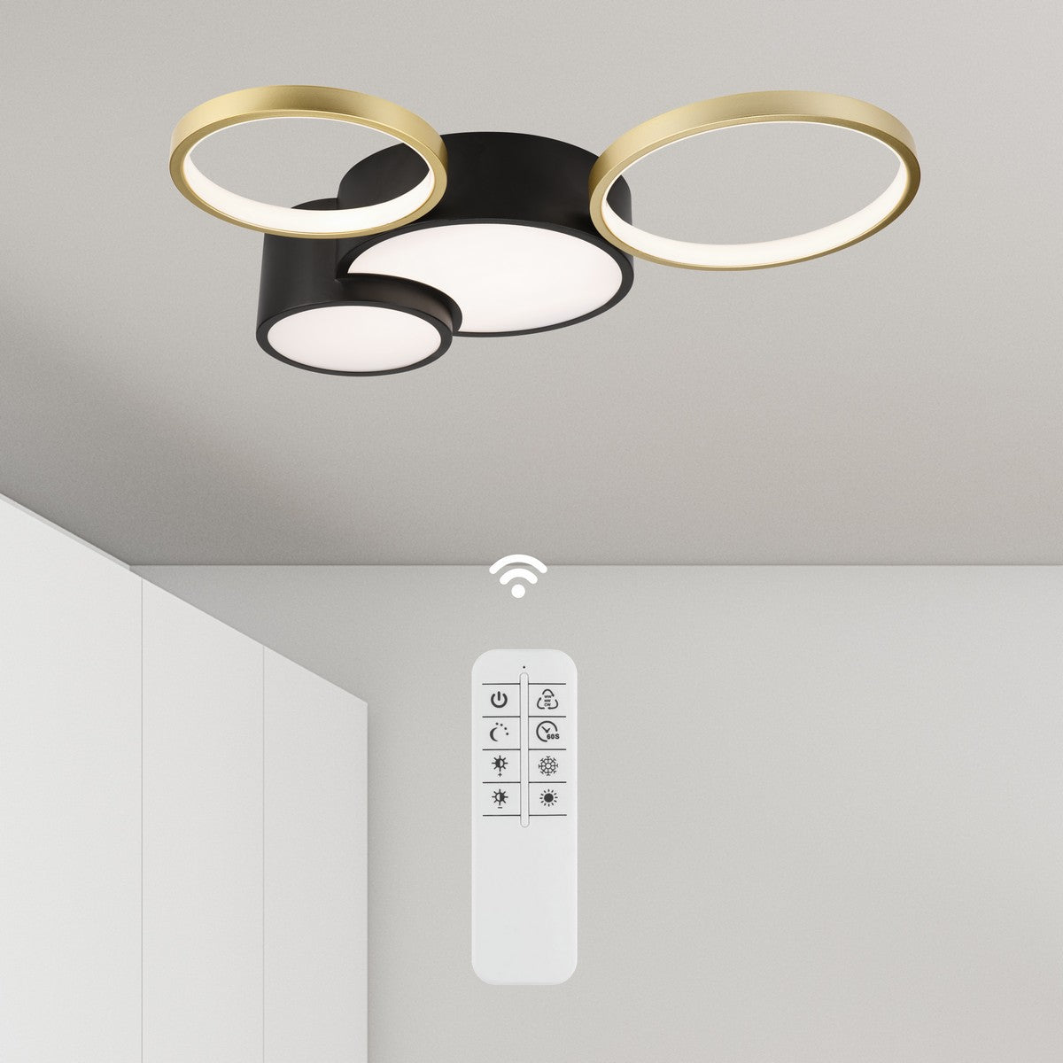 Lampada a Soffitto Alize, Nero, Metallo, 9,5x60x60 cm, EPIKASA