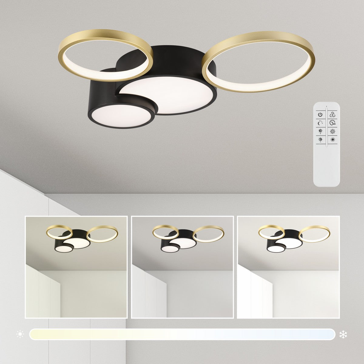 Lampada a Soffitto Alize, Nero, Metallo, 9,5x60x60 cm, EPIKASA