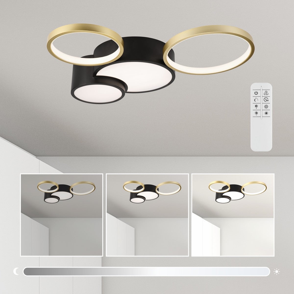 Lampada a Soffitto Alize, Nero, Metallo, 9,5x60x60 cm, EPIKASA