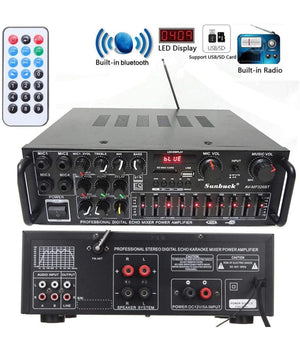 Amplificatore Q-gf999 Professionale Audio 2x150w Karaoke Fm Bluetooth 5.1 Mp3 Usb         