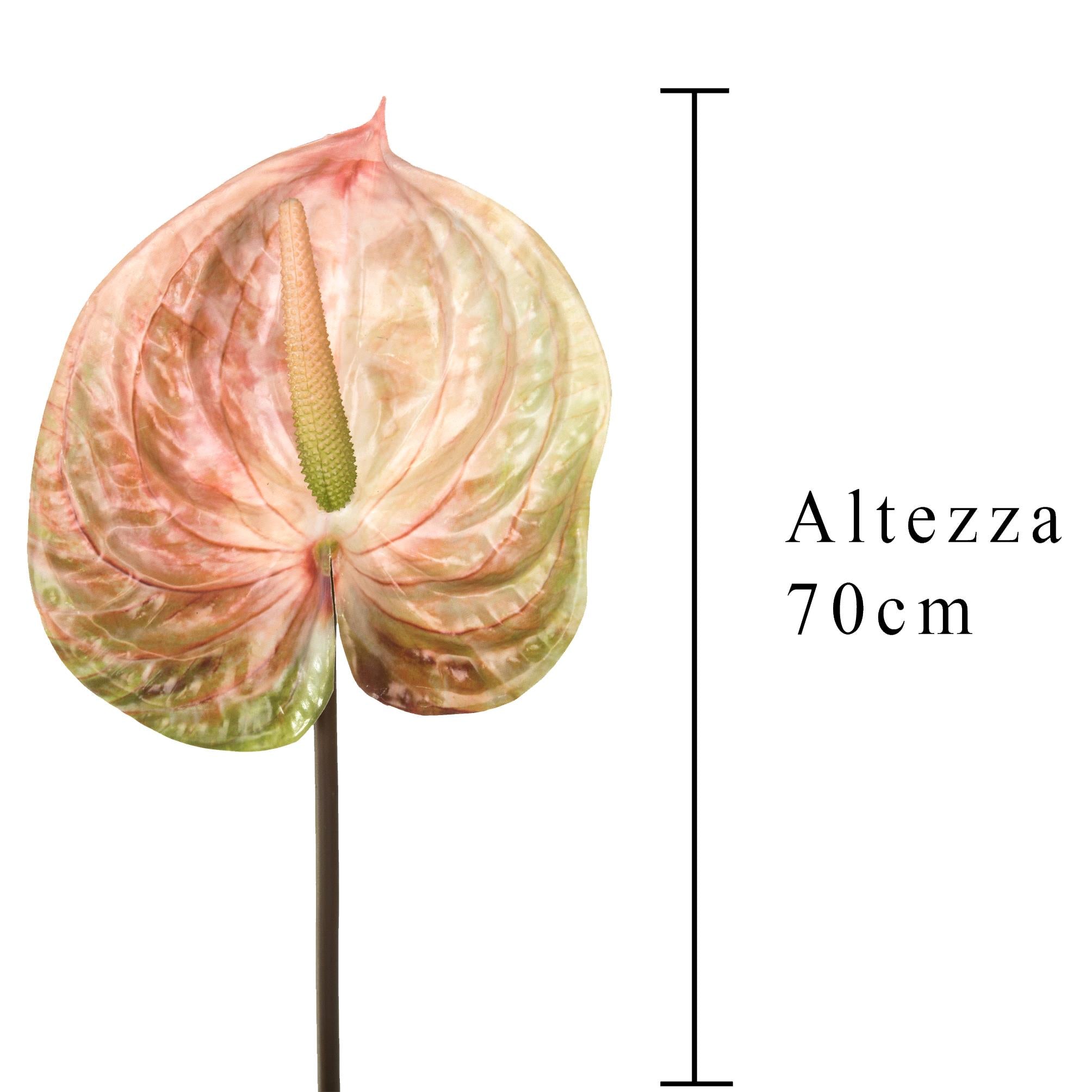 Set 6 Fiori Artificiali di Anthurium H 70 cm