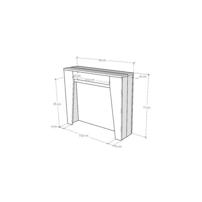 Consolle allungabile 90x25/211 cm Anea Quercia Natura allunghe interne 