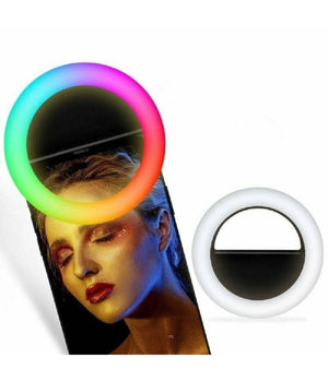 Anello Luminoso A Led Per Selfie Rgb Multicolore Light Ring Ricaricabile         