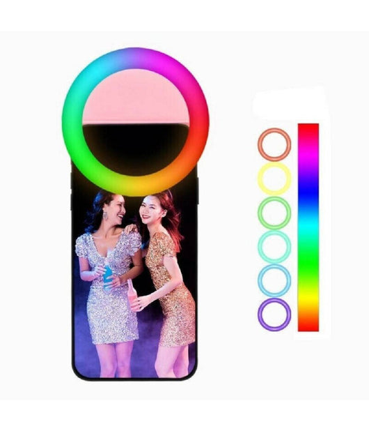 Anello Luminoso A Led Per Selfie Rgb Multicolore Light Ring Ricaricabile         