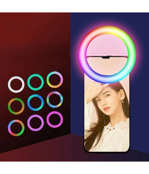 Anello Luminoso A Led Per Selfie Rgb Multicolore Light Ring Ricaricabile         