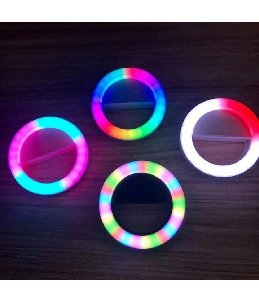 Anello Luminoso A Led Per Selfie Rgb Multicolore Light Ring Ricaricabile         