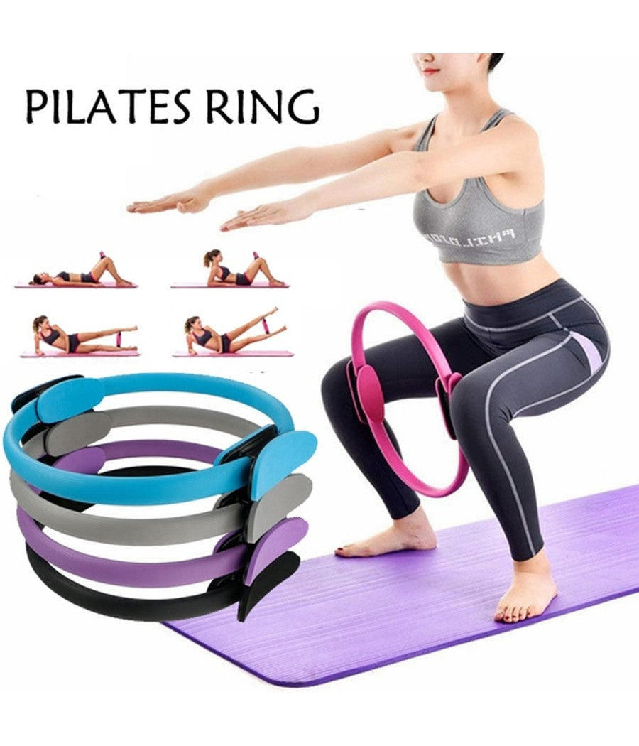 Anello Pilates Cerchio Doppia Impugnatura Cosce Braccia Antiscivolo Resistente Yoga         