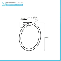 Anello portasalviette nero opaco in acciaio  a parete diametro 15 cm Levante