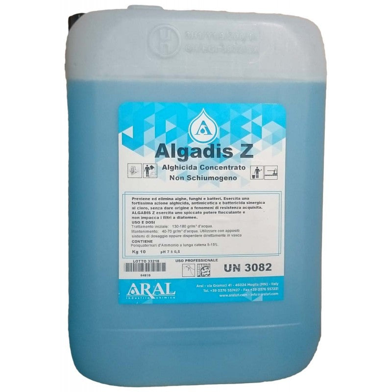 Algadis Z Aral Antialghe per Piscine Tanica 20 kg Schiarente Concentrato