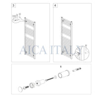 Termoarredo Bagno in Acciaio al Carbonio Calorifero Riscaldamento ad Acqua Antracite 1200x450 mm