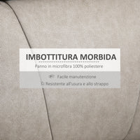 Poltrona Reclinabile Manuale con Poggiapiedi 78x96x102 cm in Microfibra Grigio