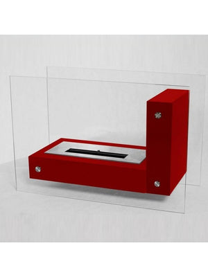 APO L GLASS - Biocamino da pavimento freestanding colori vari colore Rosso