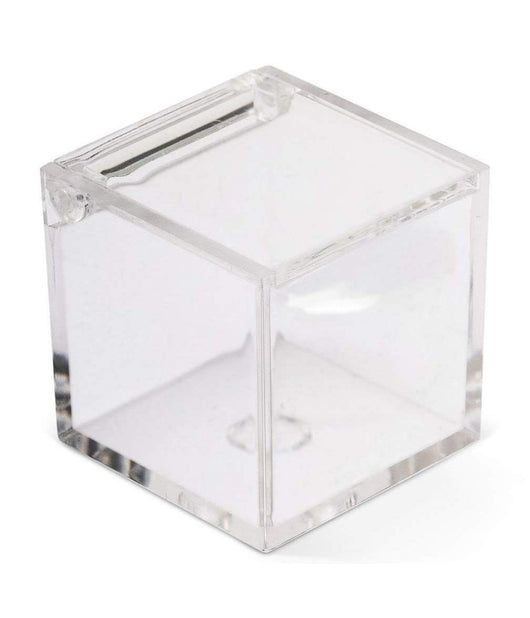 12 Scatoline Scatole Cubo Plexiglass 8x8cm Trasparente Porta Confetti Bomboniera         