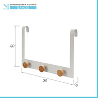 Appendiabiti 3 ganci in acciaio bianco e bambÃ¹ linea Haiti