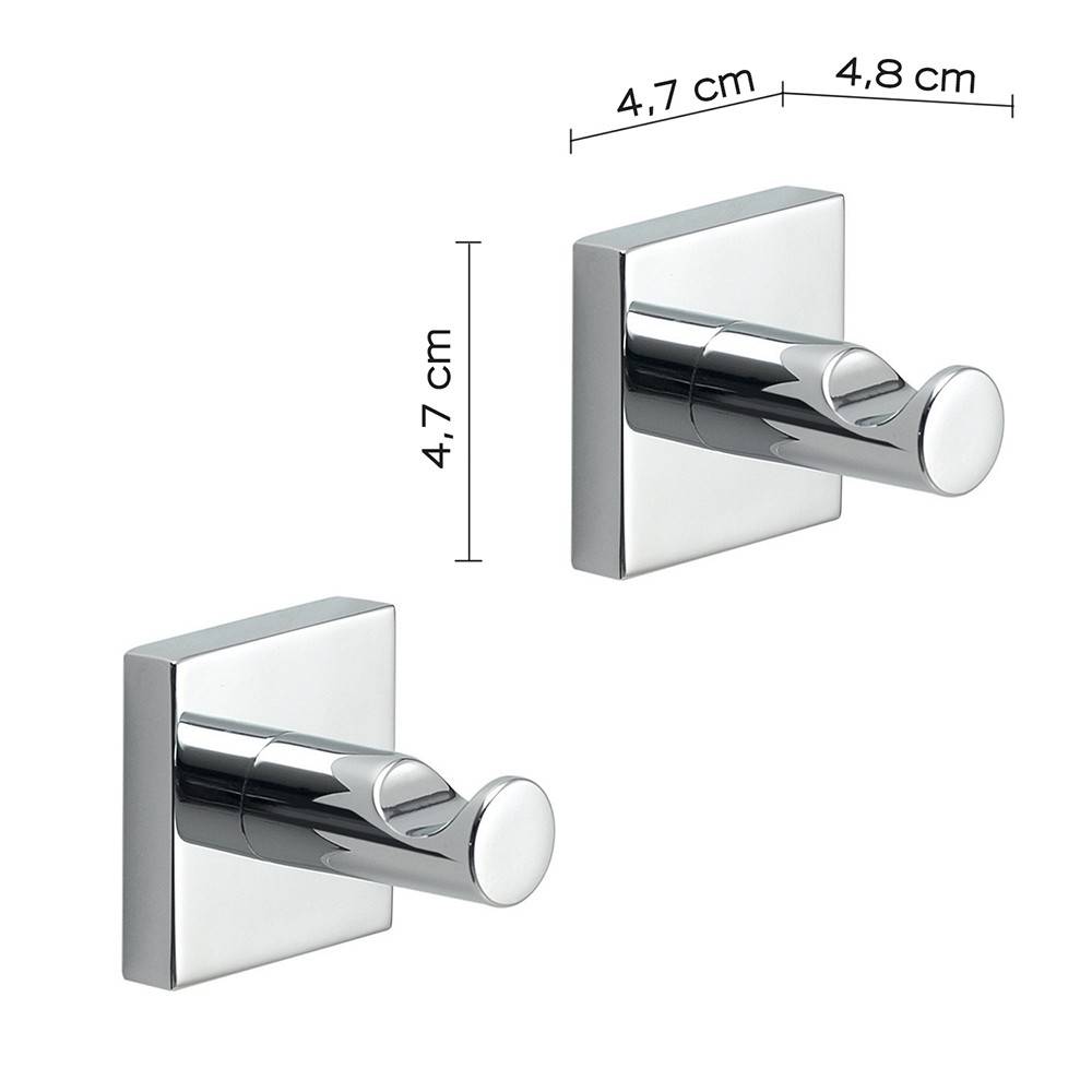 Appendiabiti a muro GEDY linea Fuji set 2 ganci Cromato - Grohe