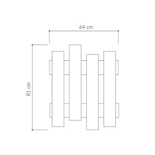 Appendiabiti a muro Wave antracite 8 ganci