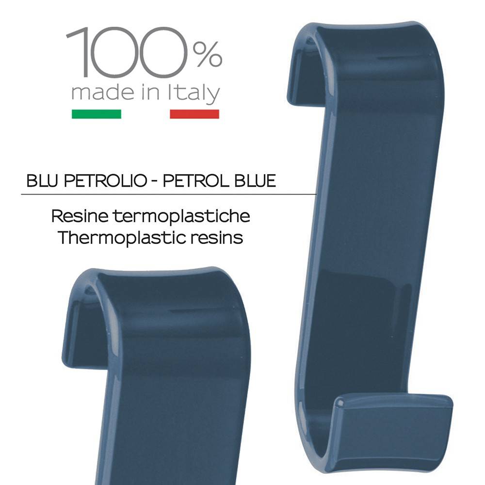 Appendiabiti per termoarredo GEDY linea Merlino in termoplastica colore Blu petrolio - Gedy