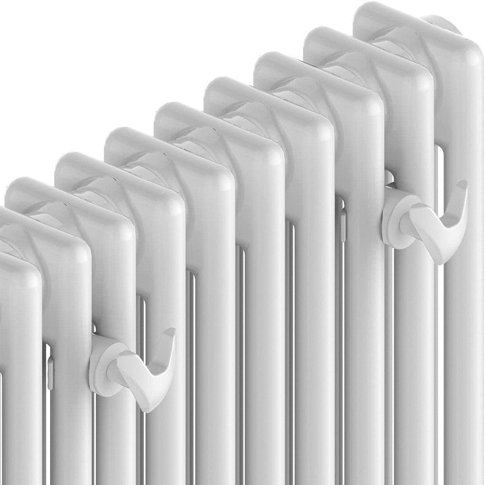 Set appendini a 2 ganci in ABS Bianco per Termosifone Tubolare