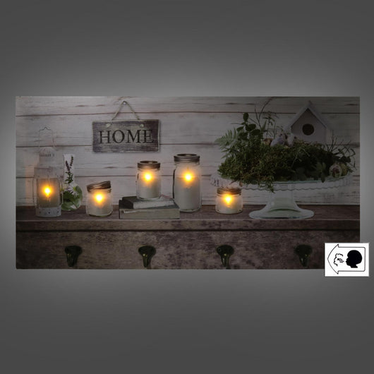 Appendino legno 8 posti con led lanterna cm60x30x1,8