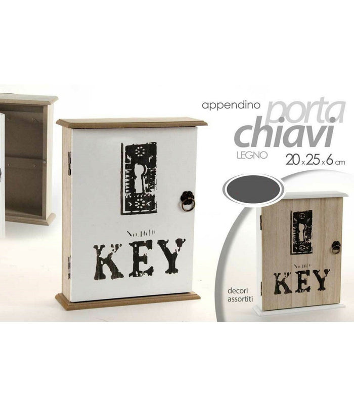 Appendino Porta Chiavi Key Parete Con Ganci Legno 20x25x26cm Decori Ass. 762314         