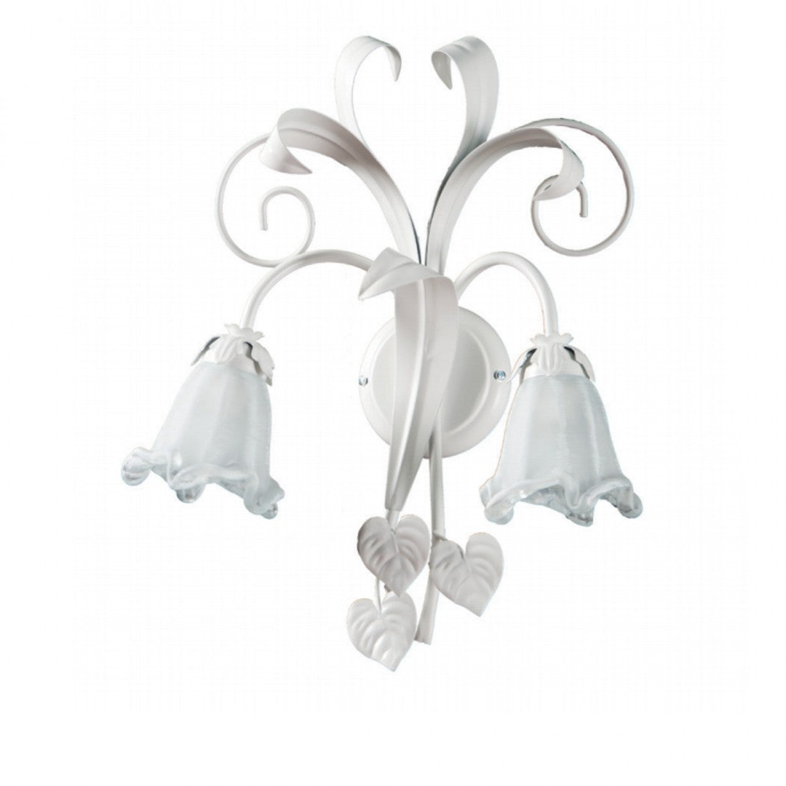 Applique classico padana lampadari shabby chic 1104 ap2 e14 led metallo vetro lampada parete