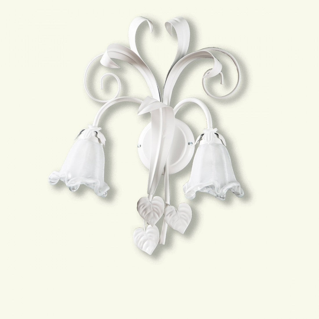 Applique classico padana lampadari shabby chic 1104 ap2 e14 led metallo vetro lampada parete