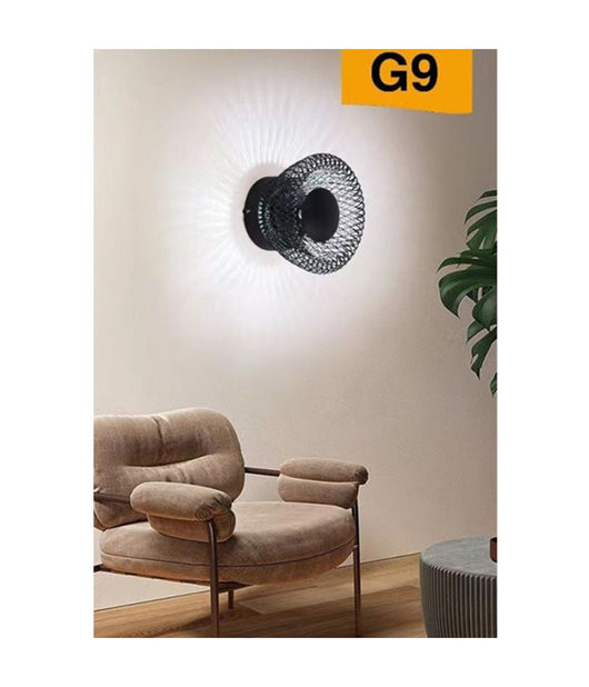 Applique Da Muro Stile Industriale Lampada Decorativa In Metallo Attacco G9 Aq48  Nero       