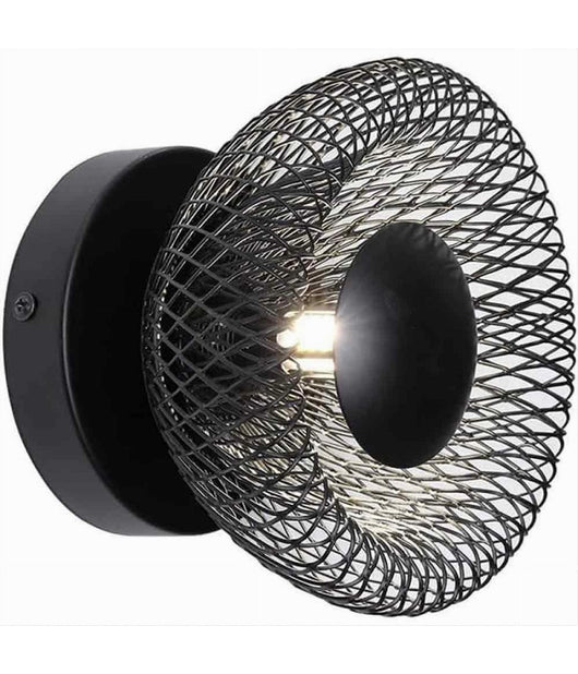 Applique Da Muro Stile Industriale Lampada Decorativa In Metallo Attacco G9 Aq48  Nero       