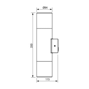 KYOTO W Applique LED impermeabile E27 doppia lampada intercambiabile luce parete muro esterni giardino porticati 230V