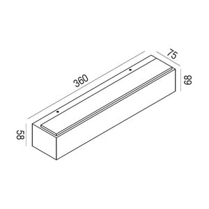 Applique esterno gea led nox led ip65 ges964 lampada parete biemissione moderna