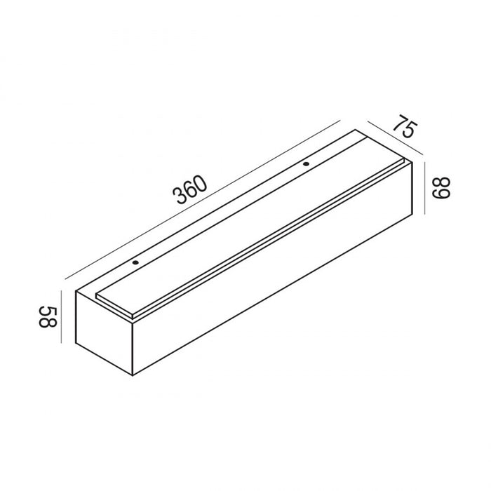 Applique esterno gea led nox led ip65 ges964 lampada parete biemissione moderna