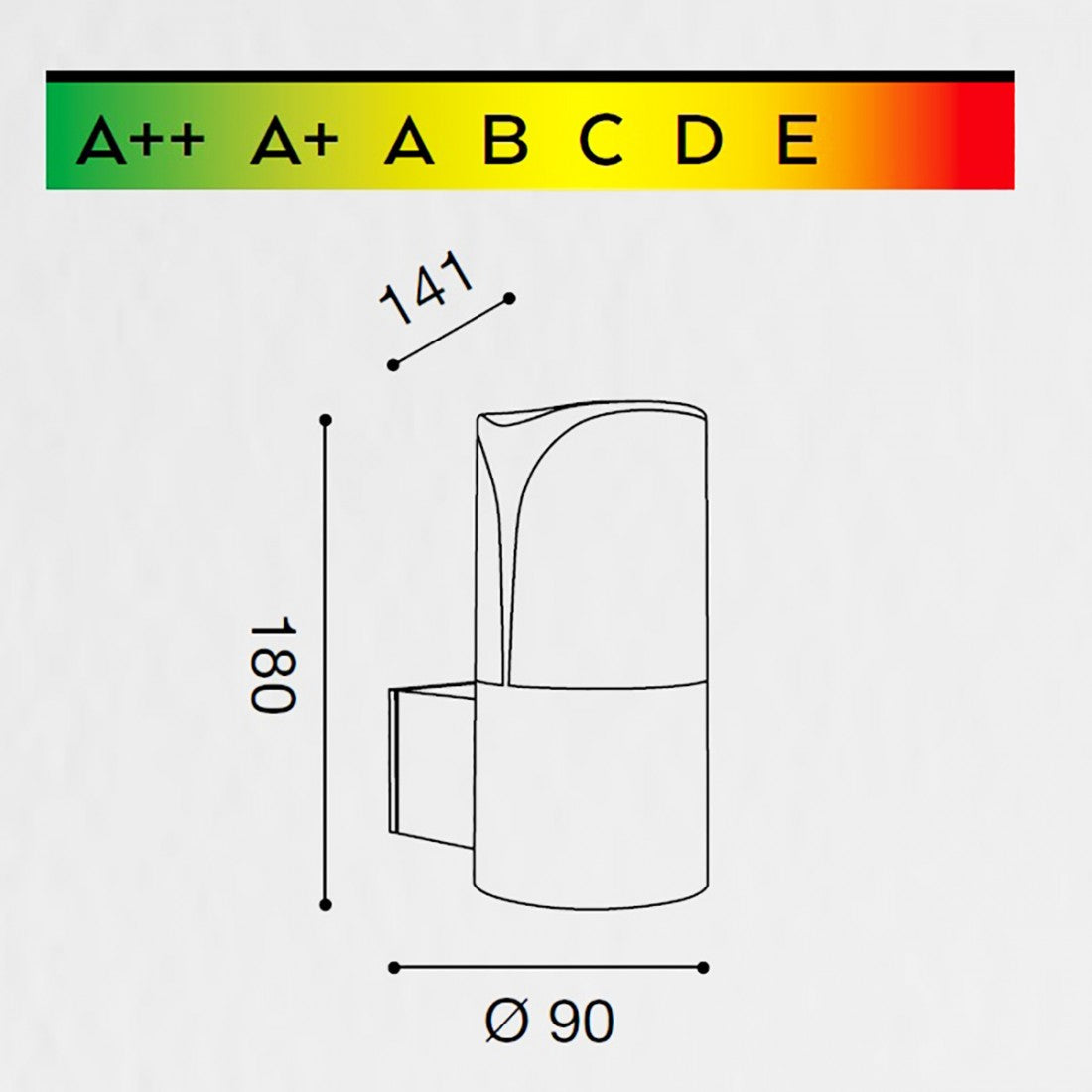 Applique gea led stele up ges713 e27 led ip44 alluminio bianco lampada parete moderna esterno