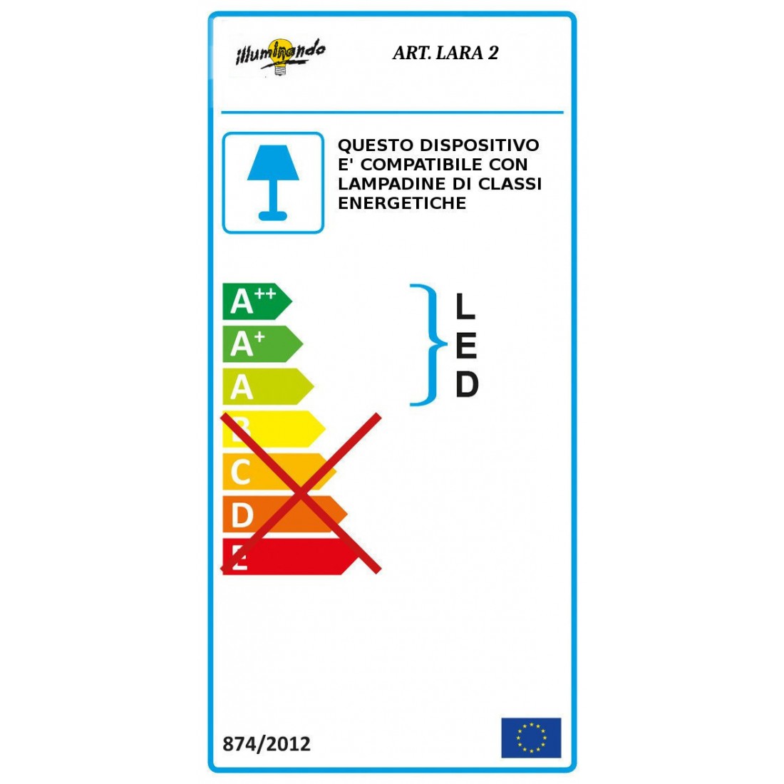 Applique moderna illuminando lara lara2sl gx53 led metallo monoemissione lampada parete