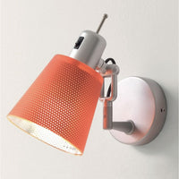 Applique illuminando lola ap e27 led lampada parete moderna orientabile metallo bianco arancione alluminio, colore