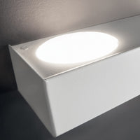 Applique moderna illuminando up-down 3+2 sl gx53 led metallo biemissione lampada, finitura metallo bianco