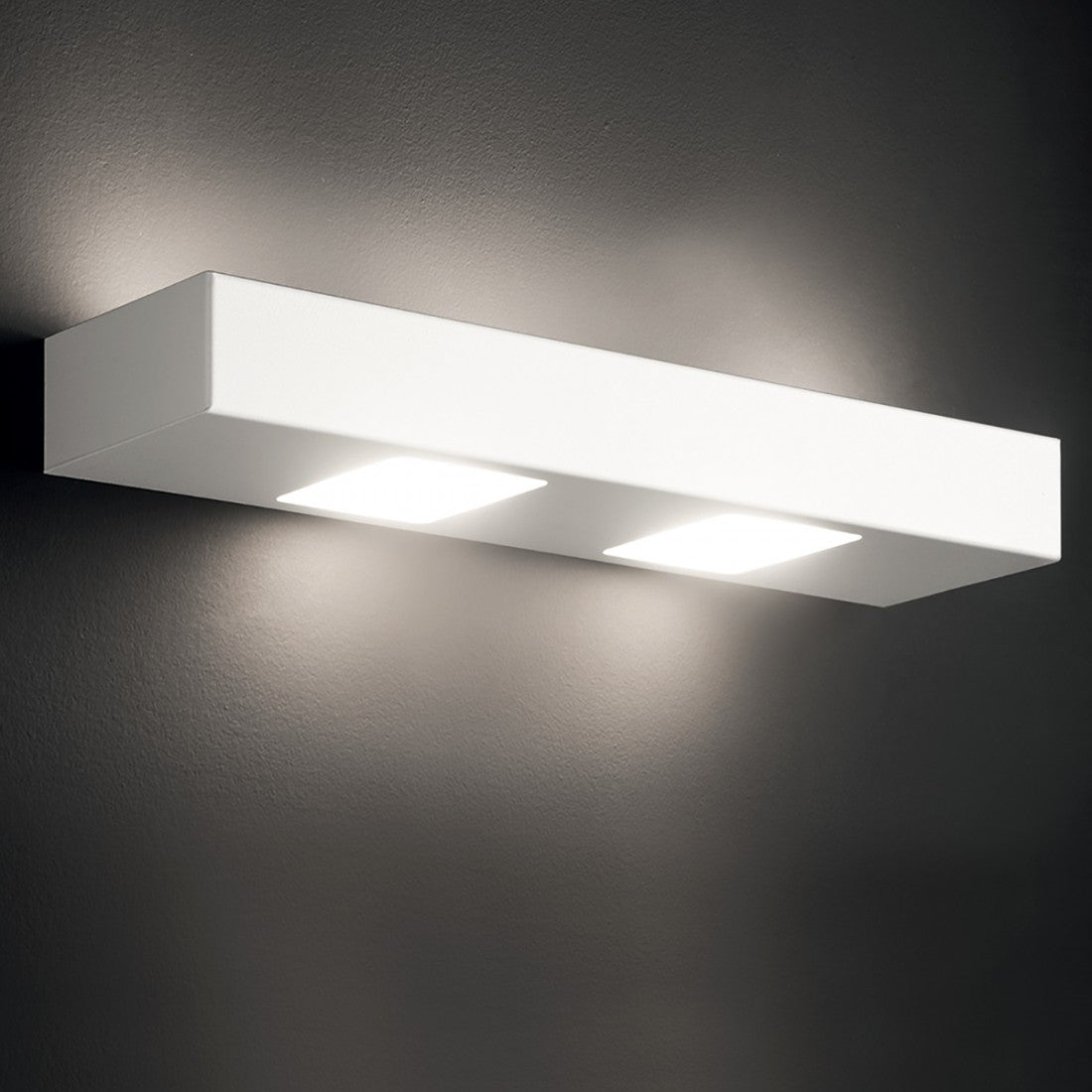 Applique moderna illuminando up-down 3+2 sl gx53 led metallo biemissione lampada, finitura metallo bianco