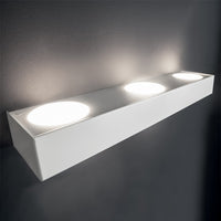 Applique moderna illuminando up-down 3+2 sl gx53 led metallo biemissione lampada, finitura metallo bianco