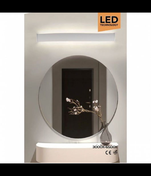 Applique Lampada Da Specchio Lineare Luce Up&down 3000k-6500k 18 Watt 51 Cm F11         